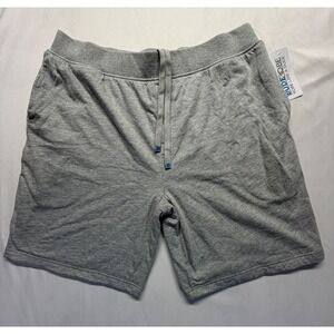DudeRobe Sweat Lounge Shorts Mens L/XL Heather‎ Gray Cotton Drawstring Sleepwear